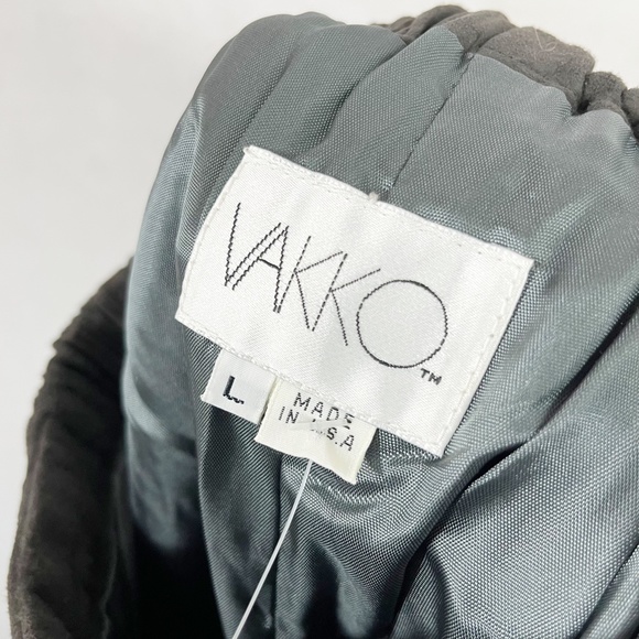 Vakko Leather Suede Pleat Front Pull On Pants Dark Academia Fall - Size Large - Picture 4 of 5